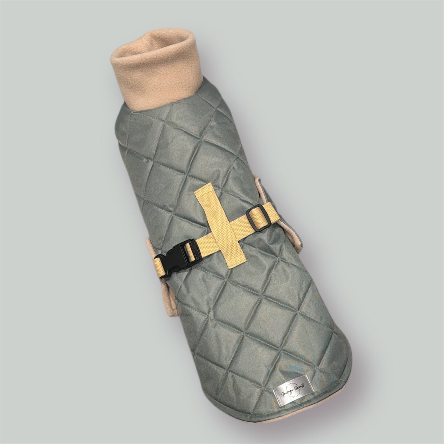 Sage Quilted Full Tummy Coat with Fleece Lining
