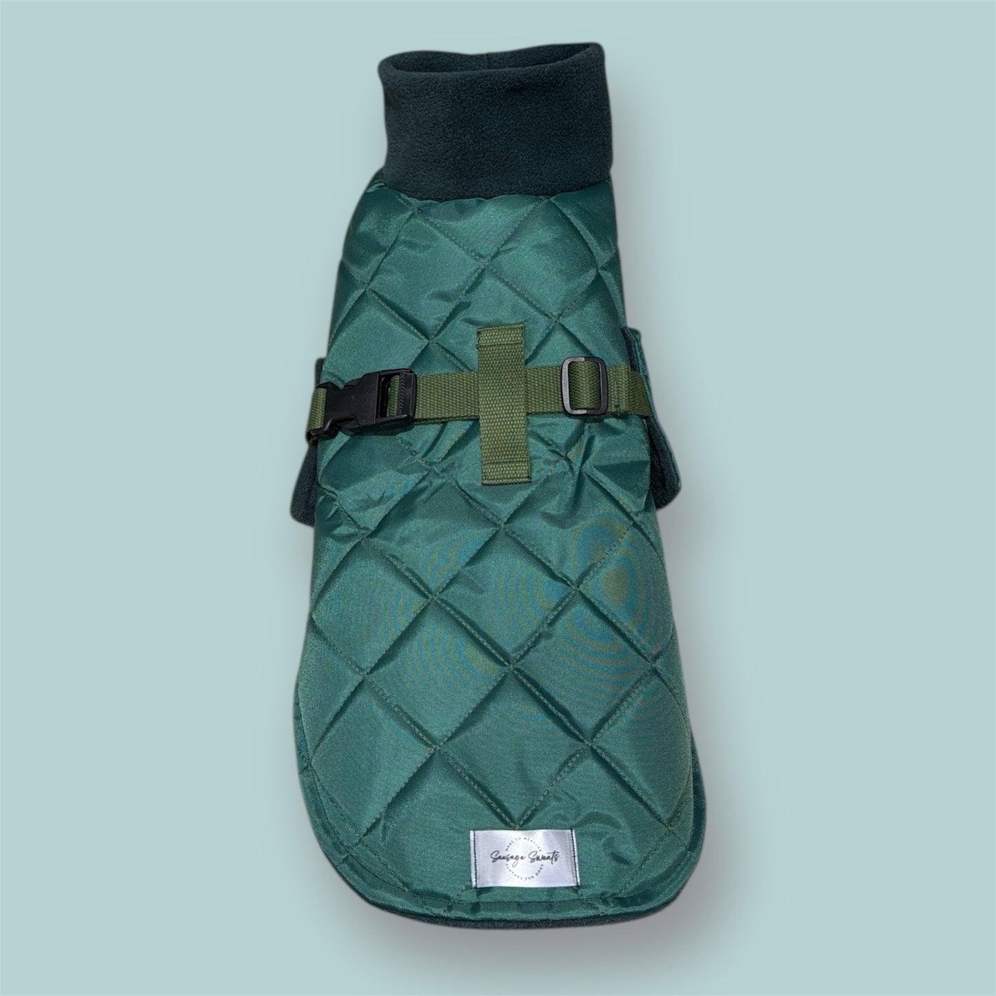 Bottle Green Quilted Full Tummy Coat with Fleece Lining