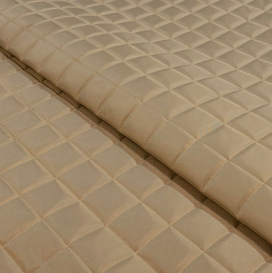 Latte Quilted Coat with Borg Lining