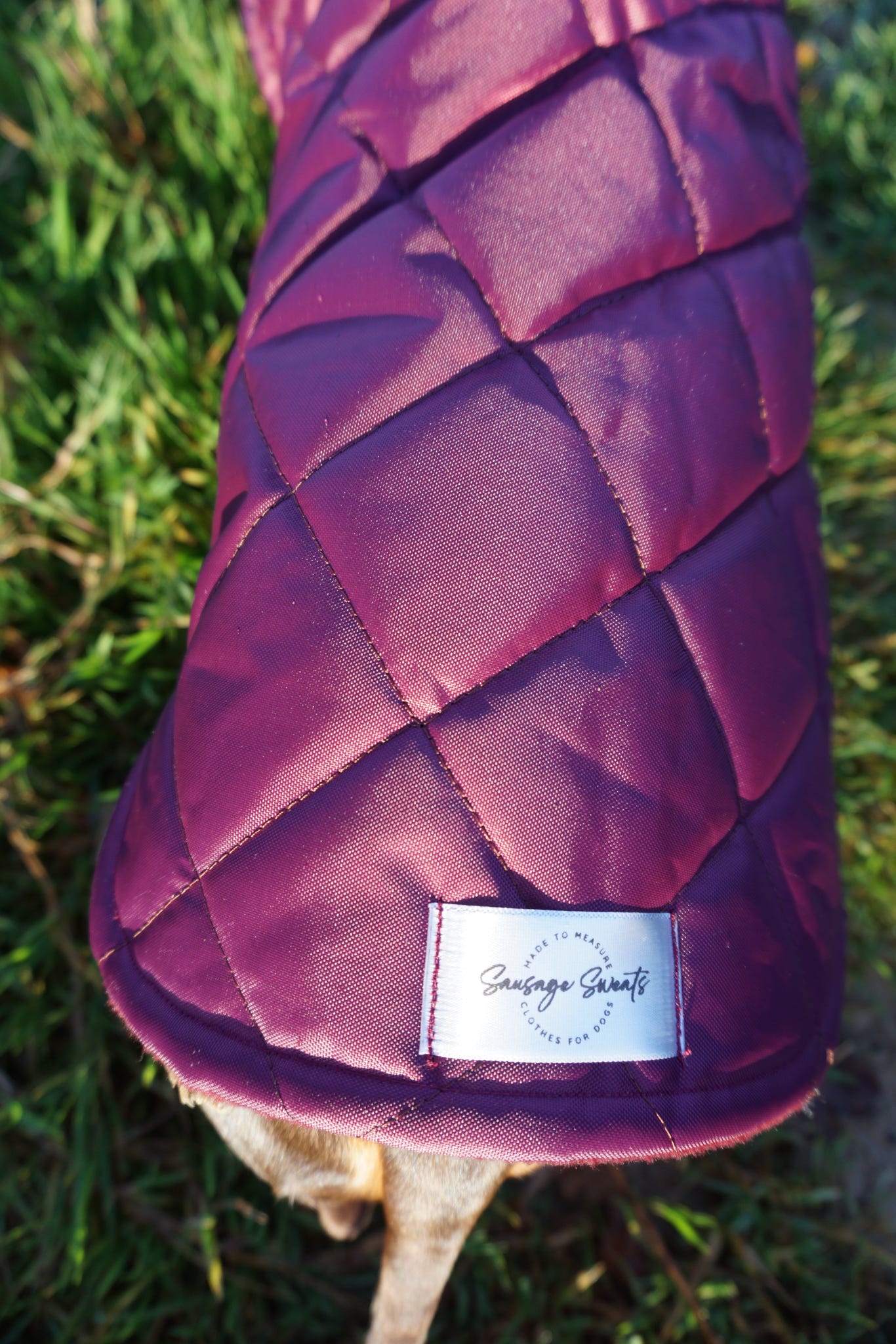 Wine Quilted Coat with Borg Lining