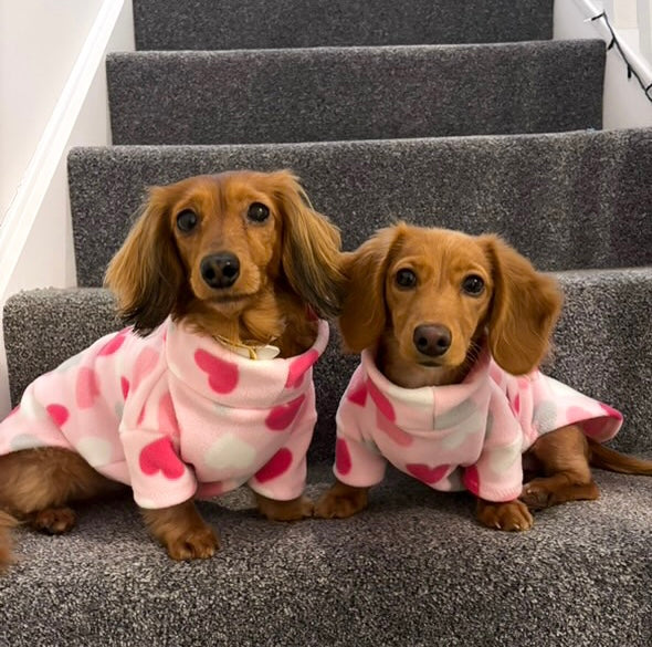 Pink Hearts Fleece Jumper