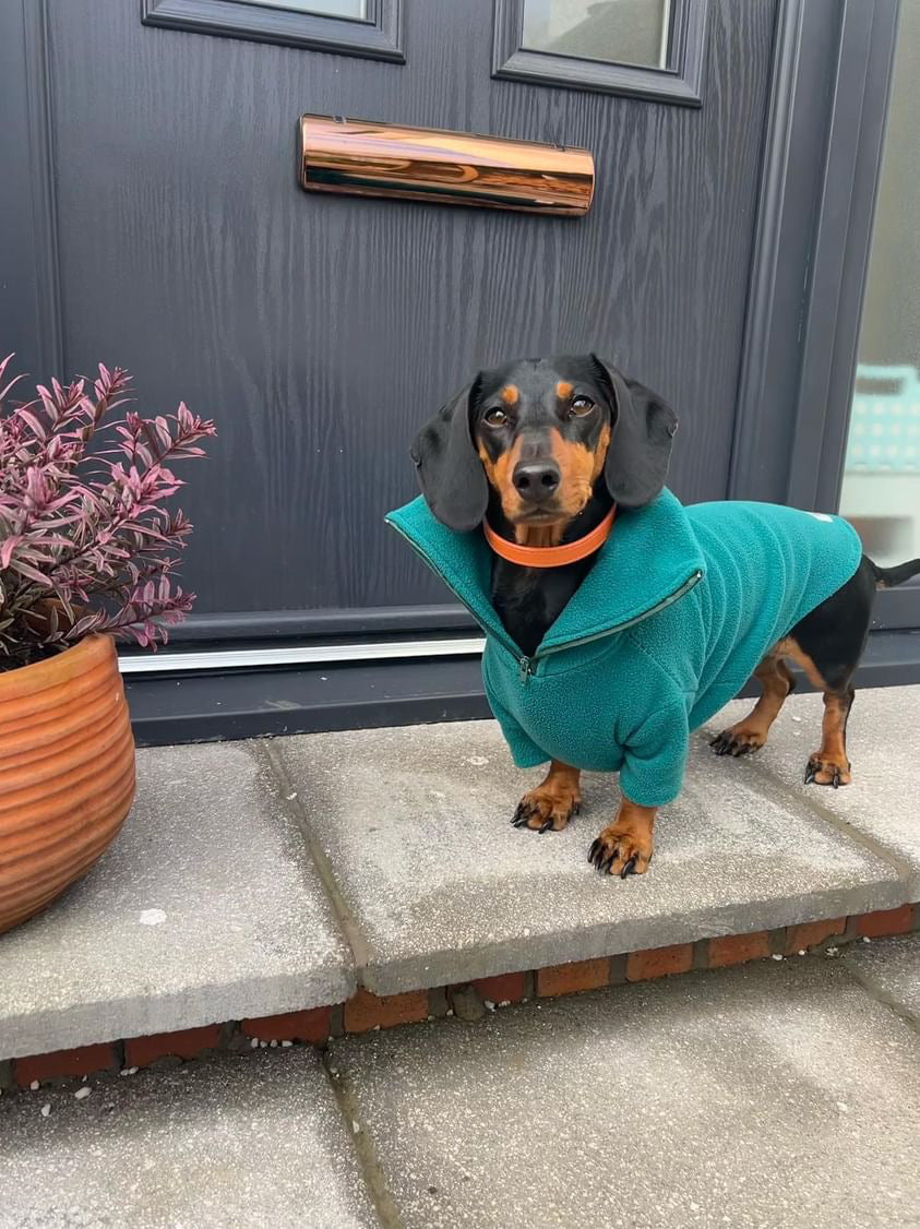 Teal Quarter Zip Fleece Jumper