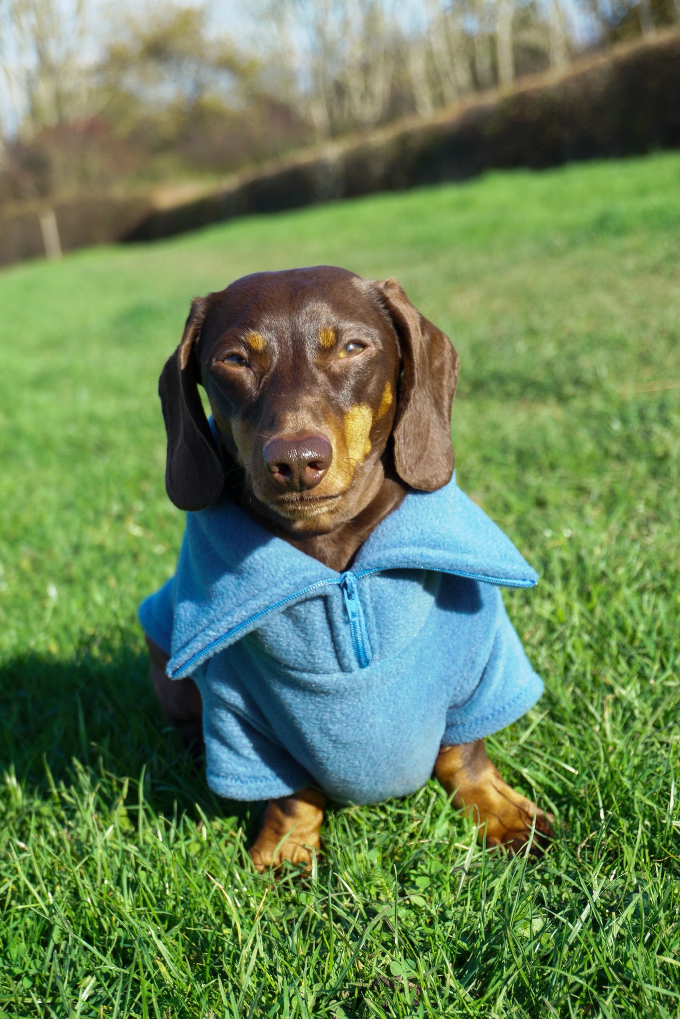 Denim Quarter Zip Fleece Jumper