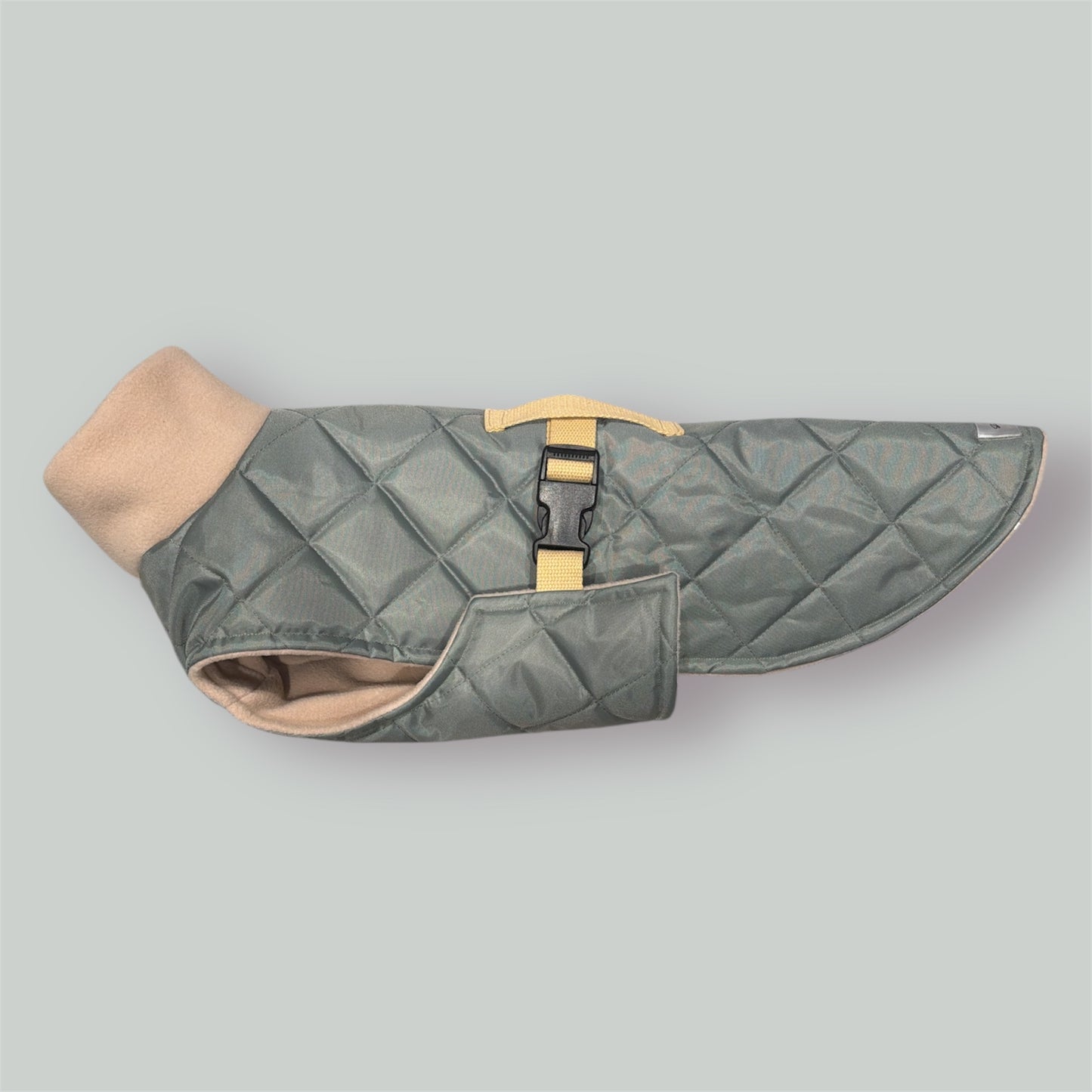 Sage Quilted Full Tummy Coat with Fleece Lining