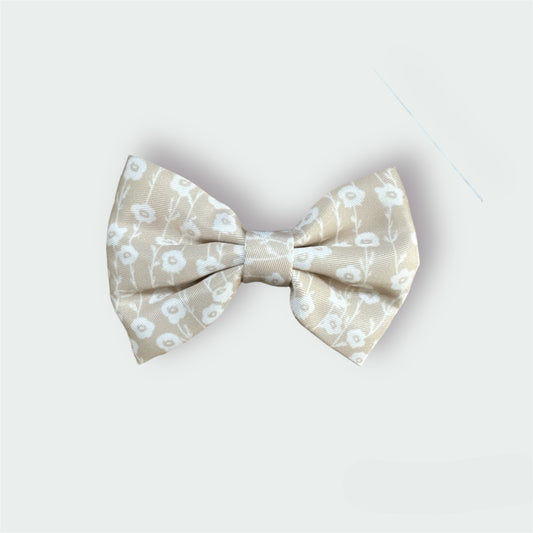 Beige Floral Matching Bow