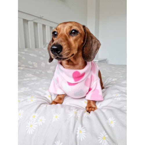 Pink Hearts Fleece Jumper