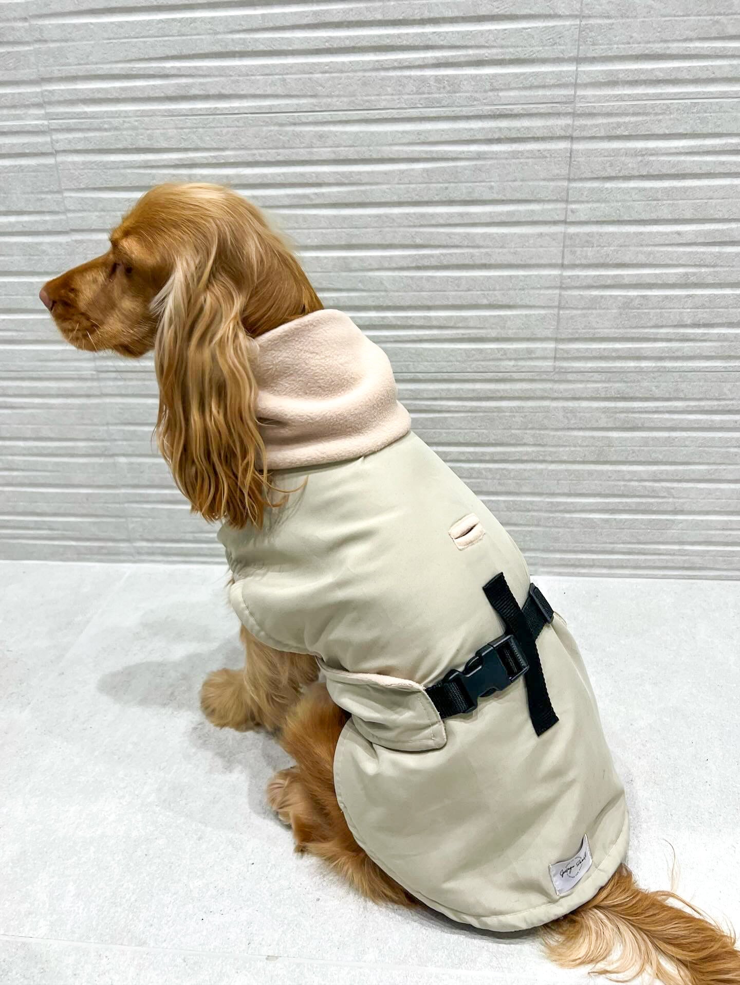 Beige Full Tummy Waterproof Jacket with Fleece Lining