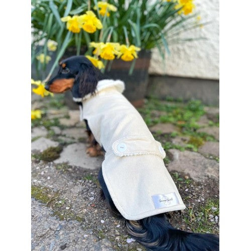 Beige Corduroy Jacket with Borg Collar