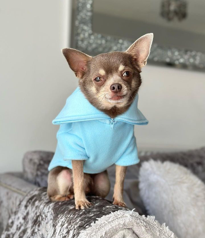 Sky Blue Quarter Zip Fleece Jumper